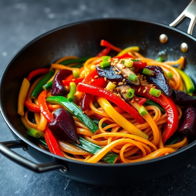 Stir-fry Asiático com Legumes e Macarrão de Soja