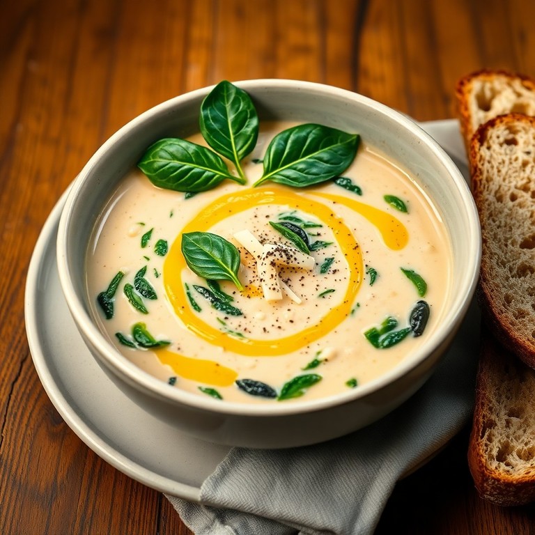 Creamy Tuscan White Bean Soup with Spinach