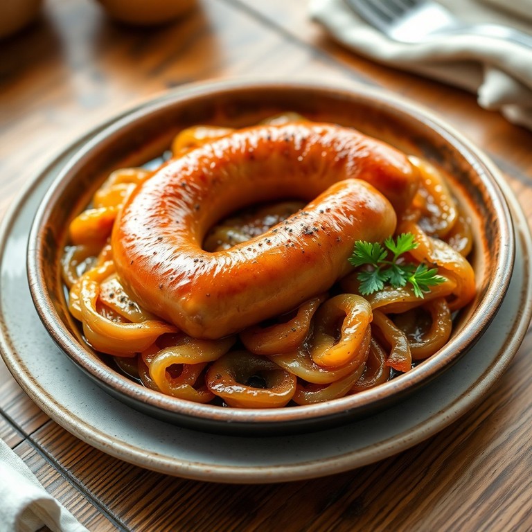 Salsicha na Panela com Cebola Caramelizada