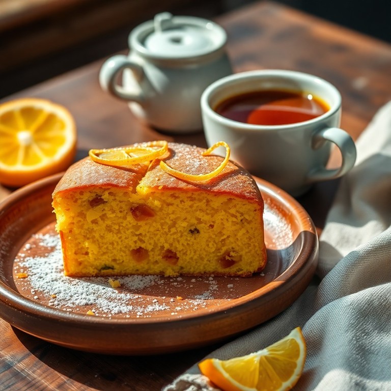 Bolo De Fubá com Toque de Laranja