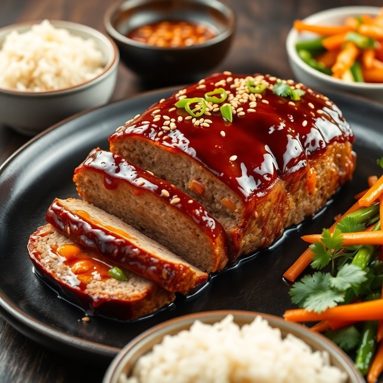 Asiatischer Hackbraten mit Sojasauce