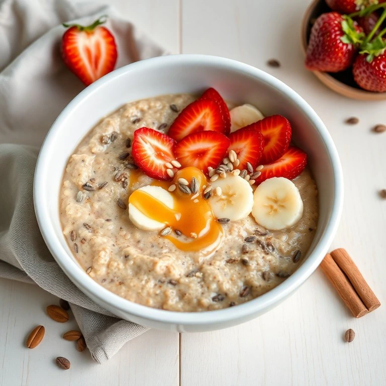 Porridge de avena con semillas y frutas