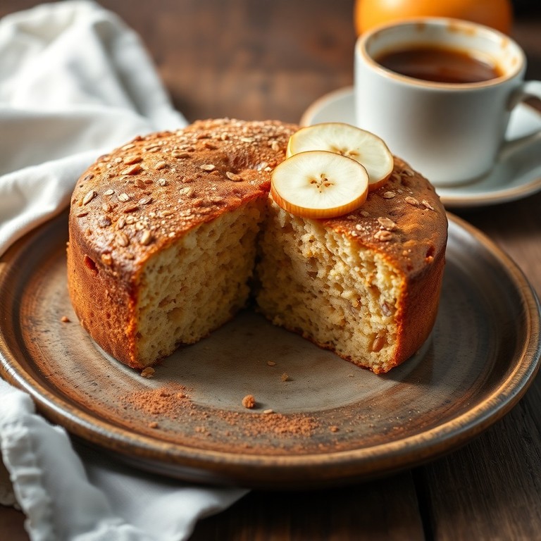 Bolo de Aveia, Banana e Maçã com Canela