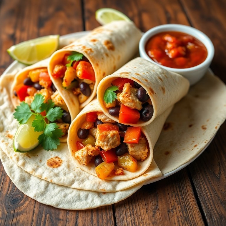 Stovetop Chicken and Vegetable Burritos with Pre-made Taco Seasoning