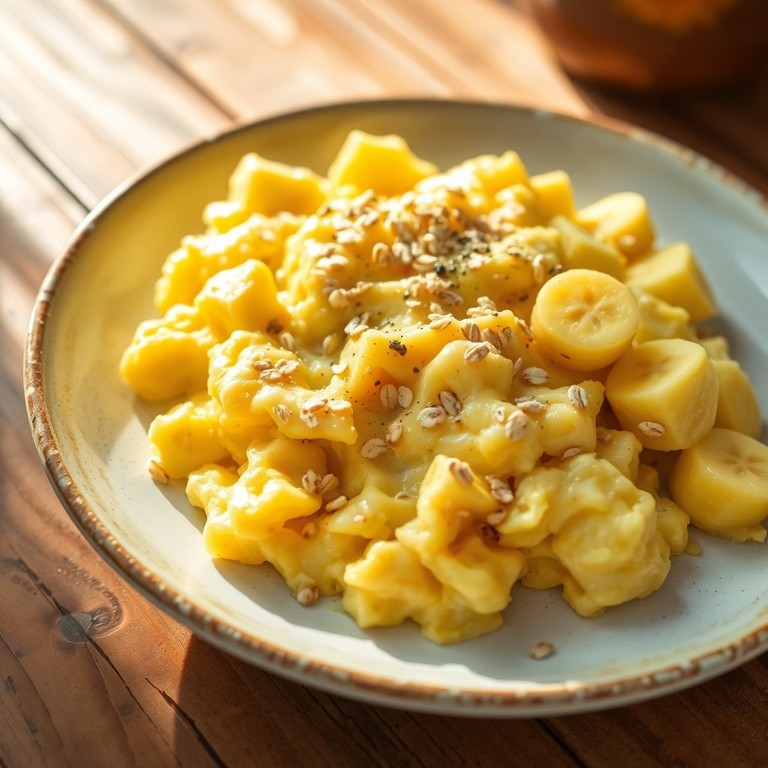 Ovos Mexidos com Banana e Aveia