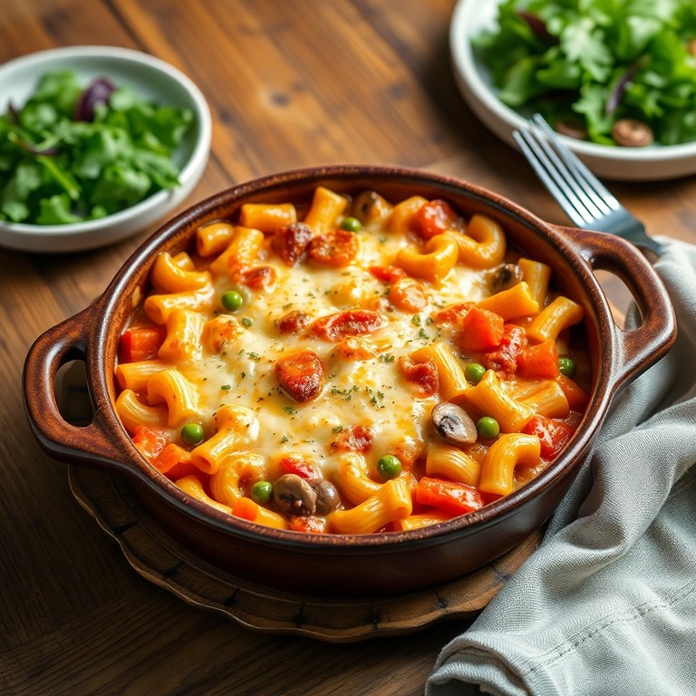 Gratin de pâtes aux légumes et sauce tomate