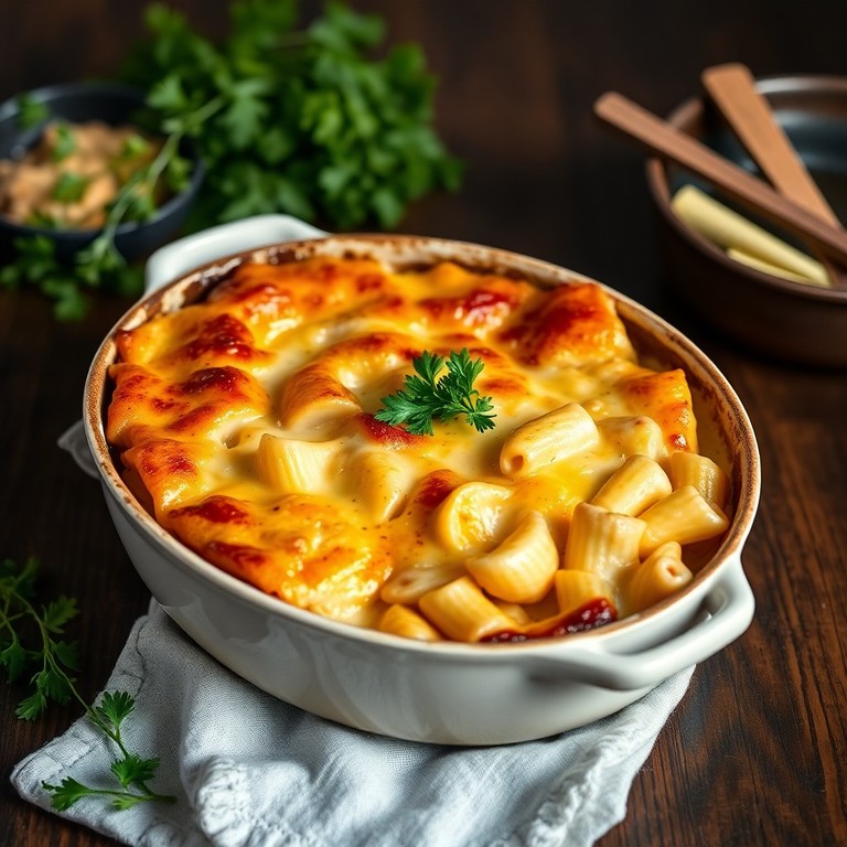 Kasslergratäng med pasta och ostkräm utan lök
