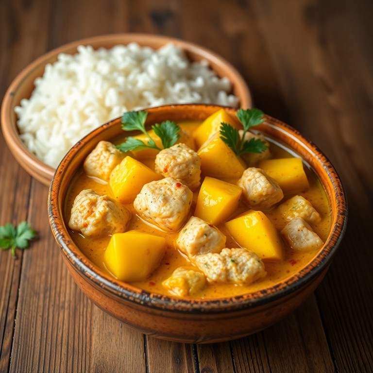 Kokos-Curry mit Hühnchen und Mango