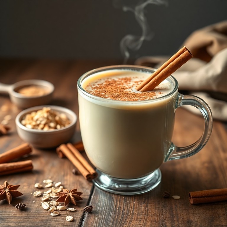 Crème de latte épicée à l'avoine et à la cannelle