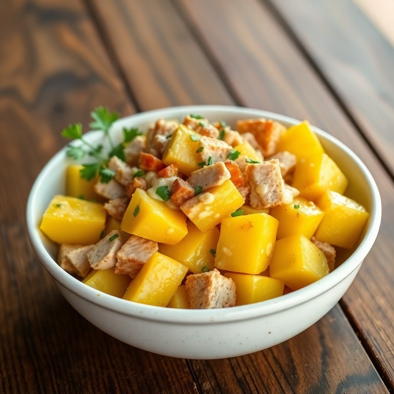 Ensalada de Papa Criolla con Pollo y Atún