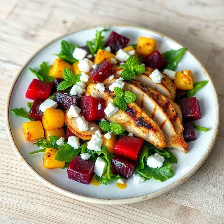 Salada de Frango com Beterraba e Batata ao Estilo Mediterrâneo