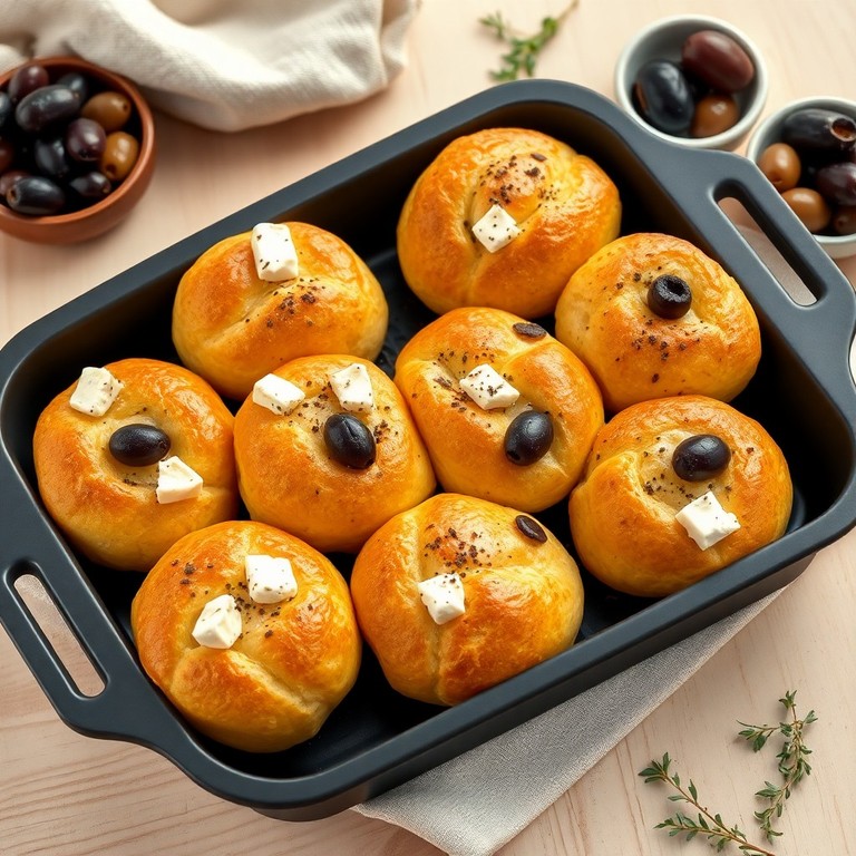 Mediterrane Feta-Oliven-Brötchen