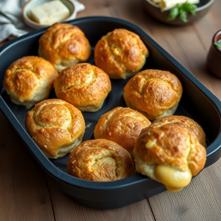 Rustikale Dinkel-Brotrollen mit Käsekruste