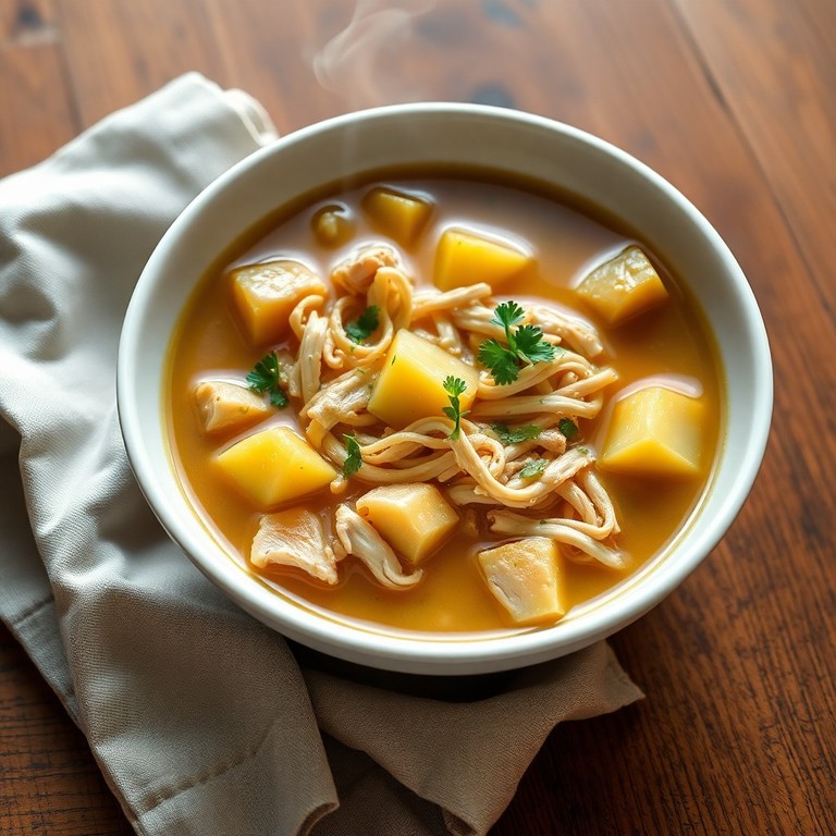 Sopa de Frango com Batata e Xuxu ao Estilo Brasileiro