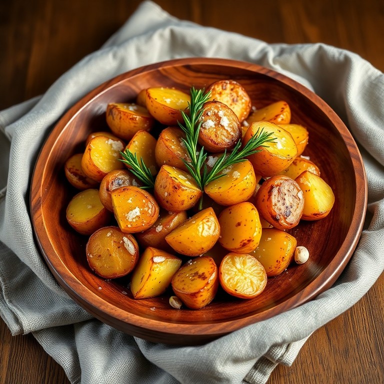 Patate al forno aromatizzate con sale fino