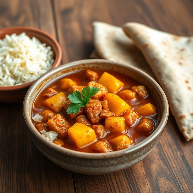 Spicy Potato and Onion Soya Chunk Curry