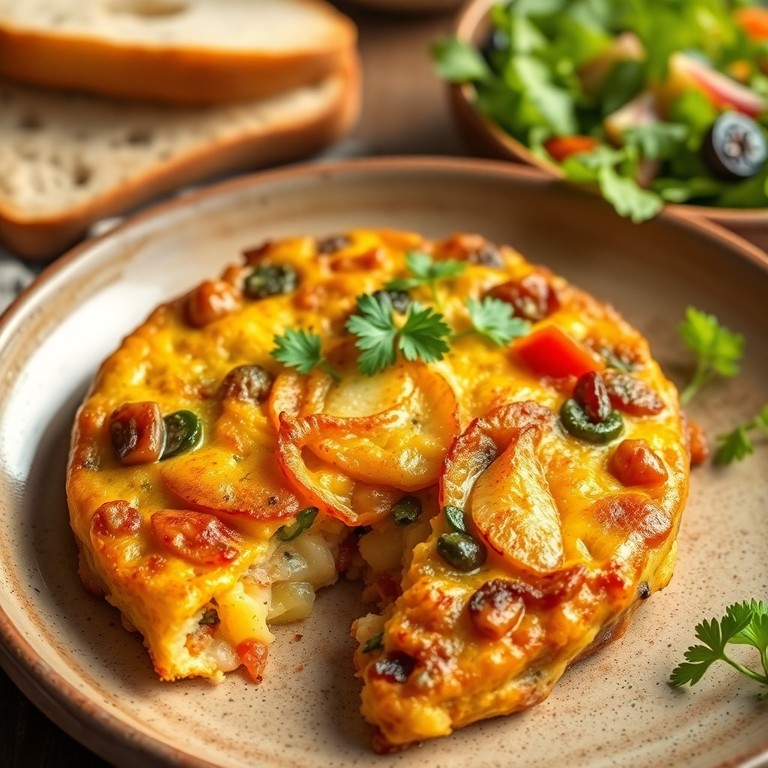 Gemüse-Käse-Frittata mit Äpfeln und Zwiebeln
