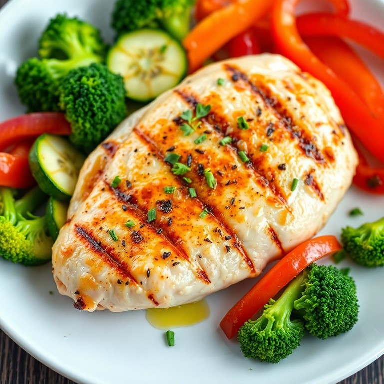 Gegrilltes Hähnchen mit Gemüse