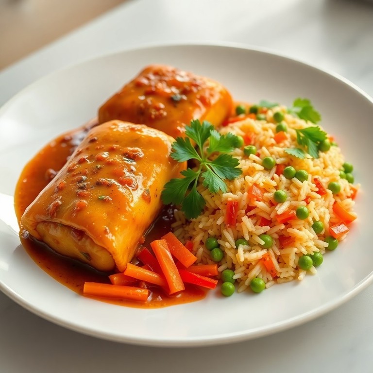 Paupiettes de Veau aux Épices et Riz Sauté