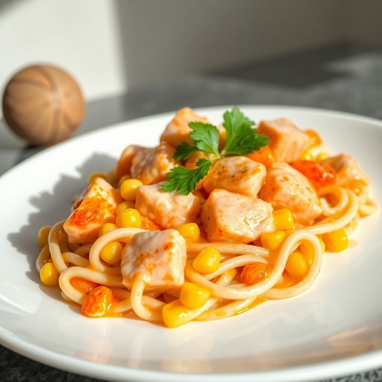 Pâtes au saumon et lait de coco épicé