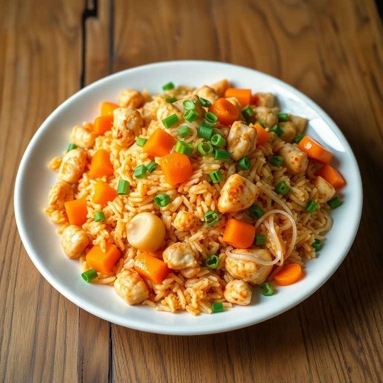 Arroz Frito con Pollo y Verduras