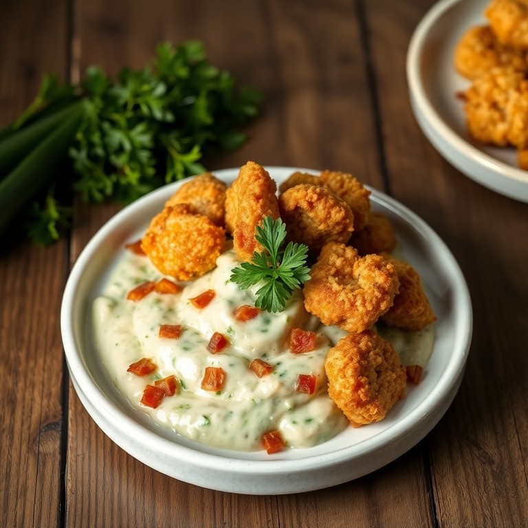 Purée de légumes aux nuggets croustillants