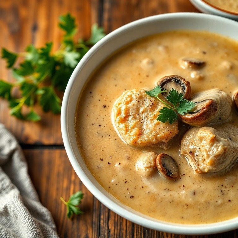 Savory Chicken Thigh Mushroom Soup