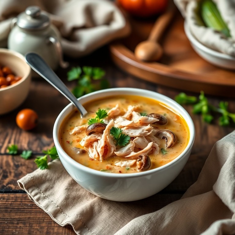 Savory Rotisserie Chicken Mushroom Soup
