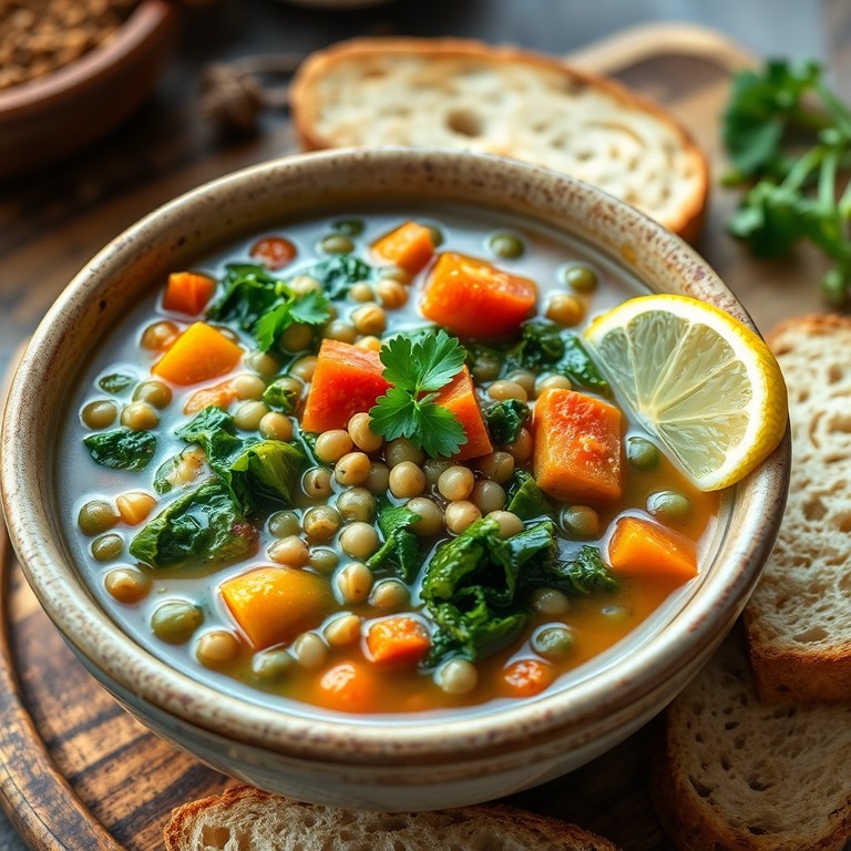 Classic Mediterranean Lentil and Kale Soup