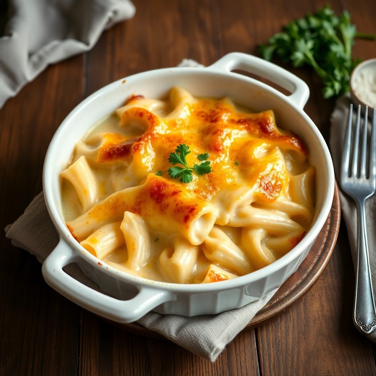 Macarrão ao Forno com Creme de Leite e Queijo