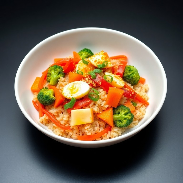 Spicy Egg and Veggie Rice Stir-fry