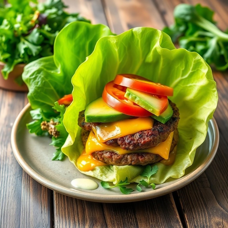 Rinderhack-Powerburger mit Salat