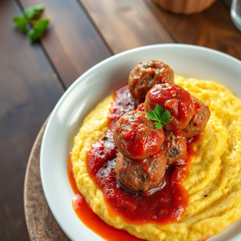Boulettes de Viande Hachée et Polenta à l'Italienne