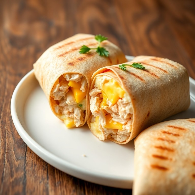 Egg, Chicken, and Cheese Breakfast Wrap
