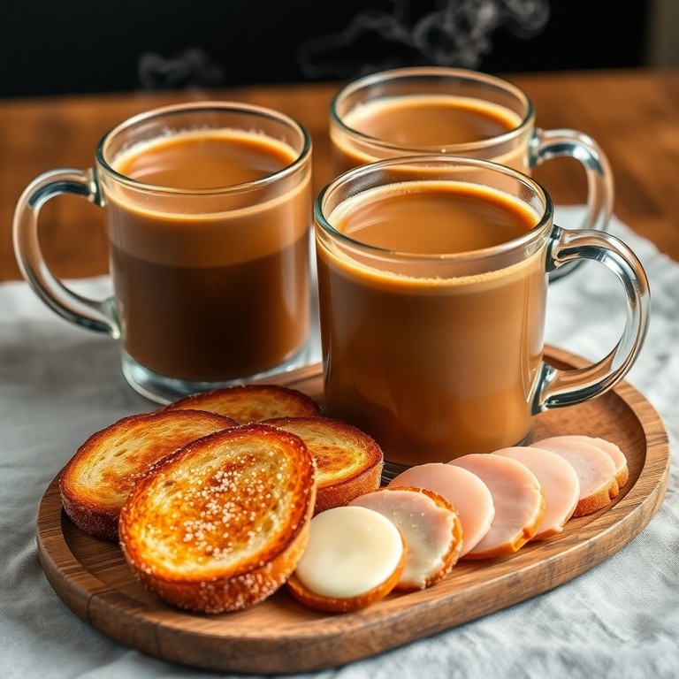 Café com Toddy e Torrada Doce de Margarina e Açúcar