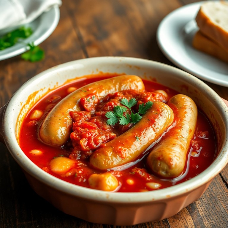 Salsichas na Panela com Molho de Tomate