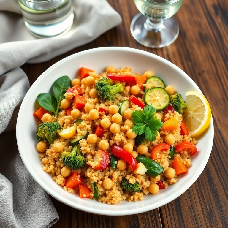 Quinoa-Gemüse-Pfanne mit Kichererbsen