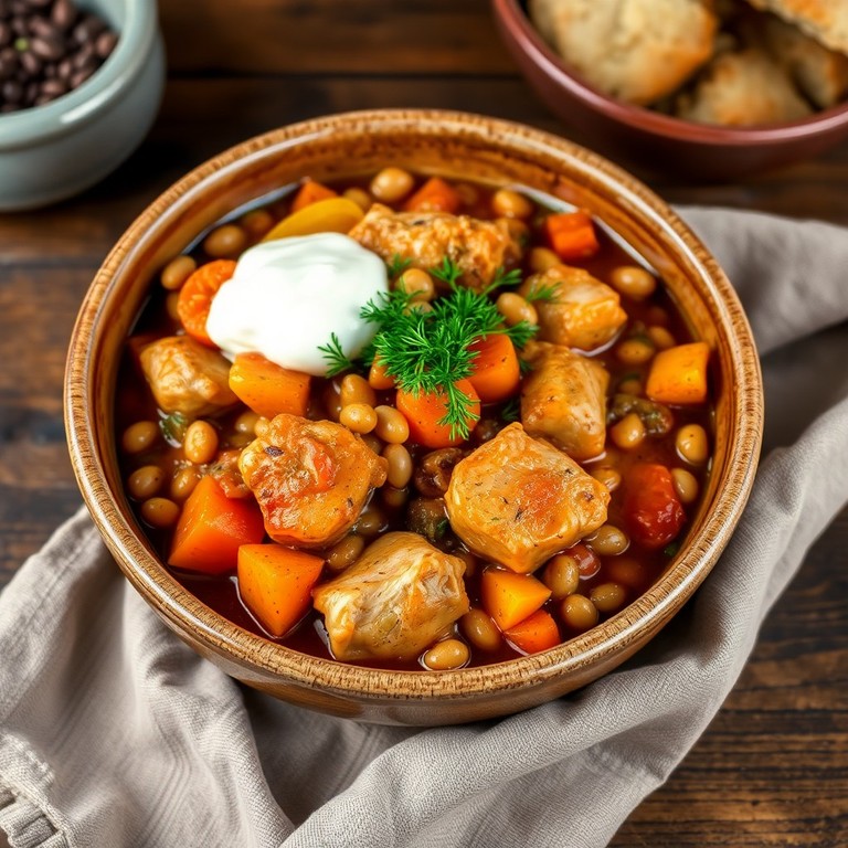 Куриное рагу с чечевицей и овощами