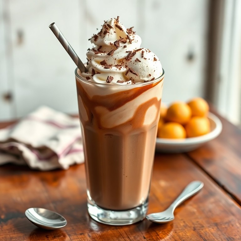 Klassische Eisschokolade im Glas