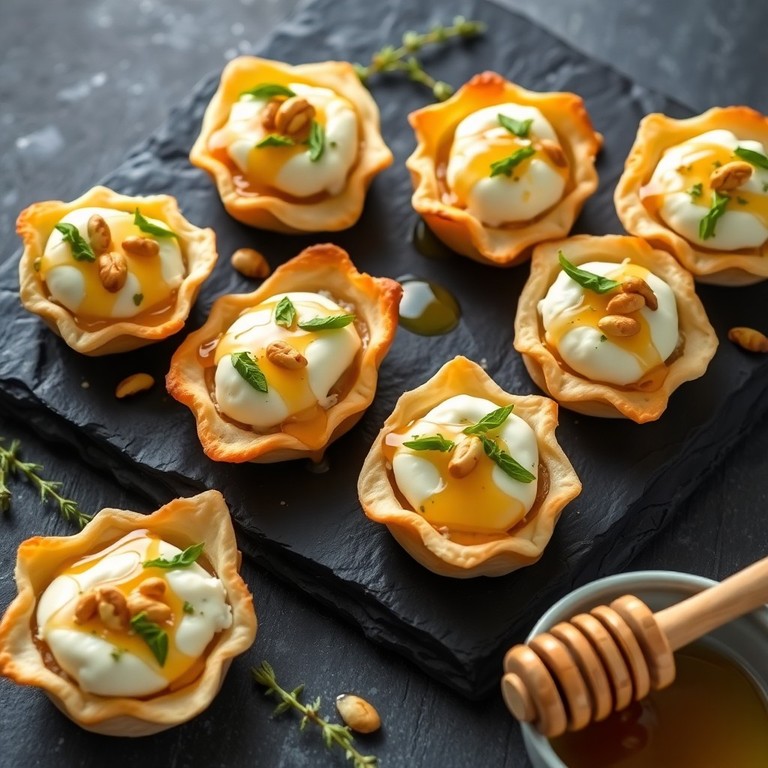 Blätterteig-Tartelettes mit Ziegenkäse und Honig