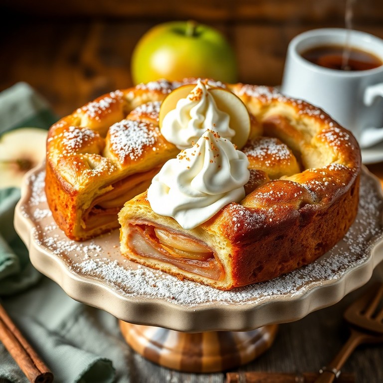 Irischer Apfelkuchen mit Sahne