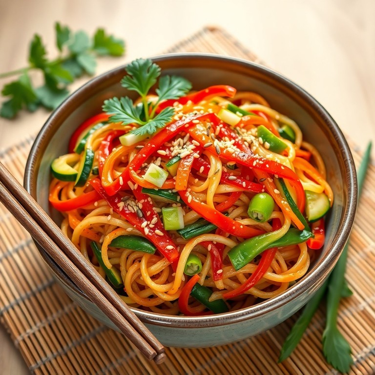 Asiatische Gemüsenudeln mit Sesam