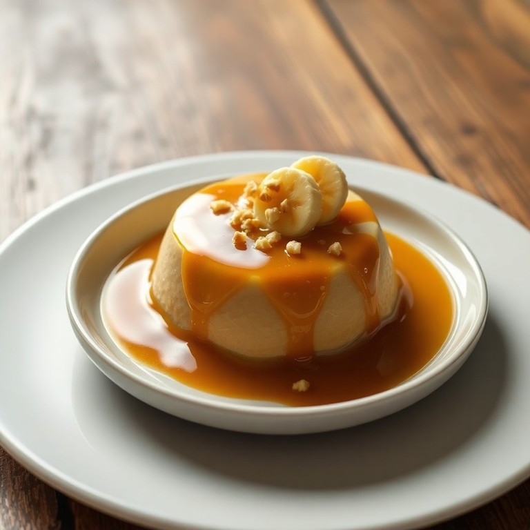 Pudim de Banana e Batata Doce com Caramelo de Açúcar