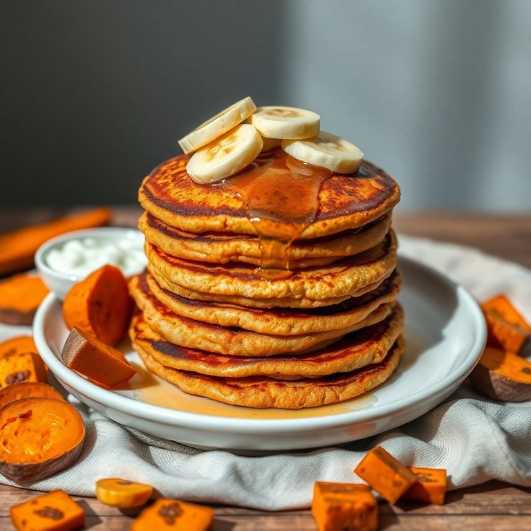 Panqueca de Banana com Batata Doce e Whey