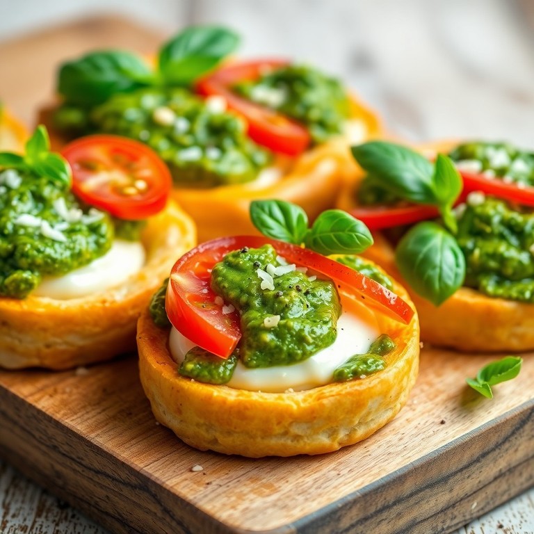 Lanche Crocante de Bisnaguinha com Catupiry, Pesto e Tomate