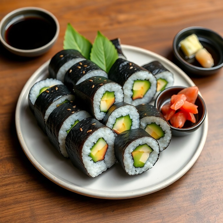 Sushi Vegetariano com Abacate e Pepino