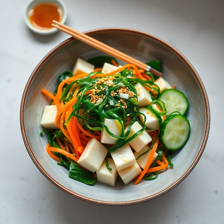 Seaweed and Tofu Salad with Sesame Dressing
