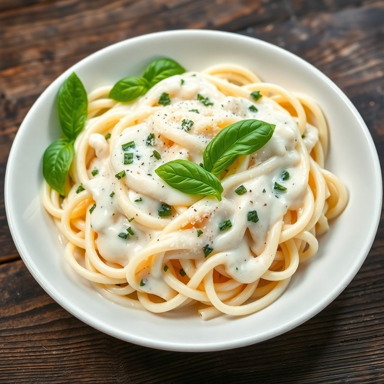 Creamy Basil Alfredo Pasta