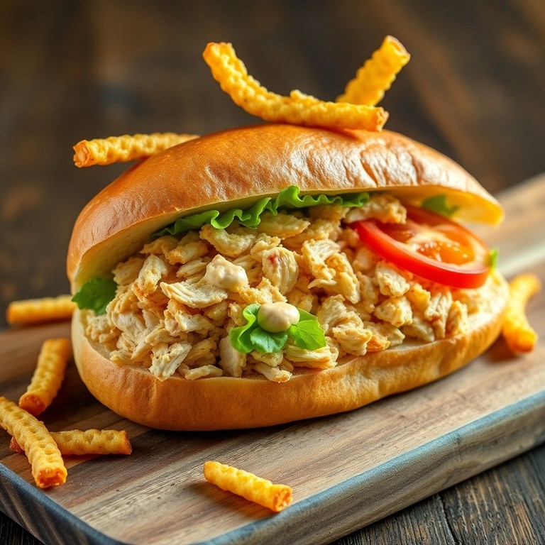 Sanduíche de Frango com Batata Crocante