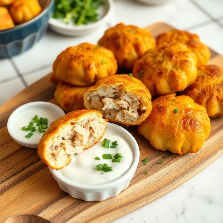 Bolinhos de Frango e Batata com Recheio Cremoso